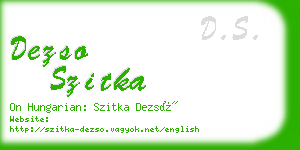 dezso szitka business card